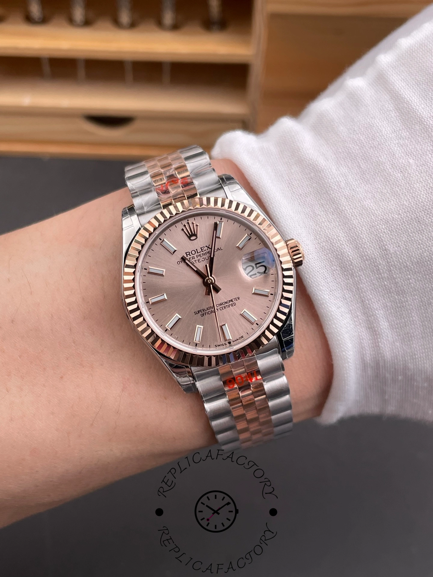 Rolex Datejust 31mm Stainless Steel and Rose Gold m278271 0010 Rose Index Jubilee ladies watch