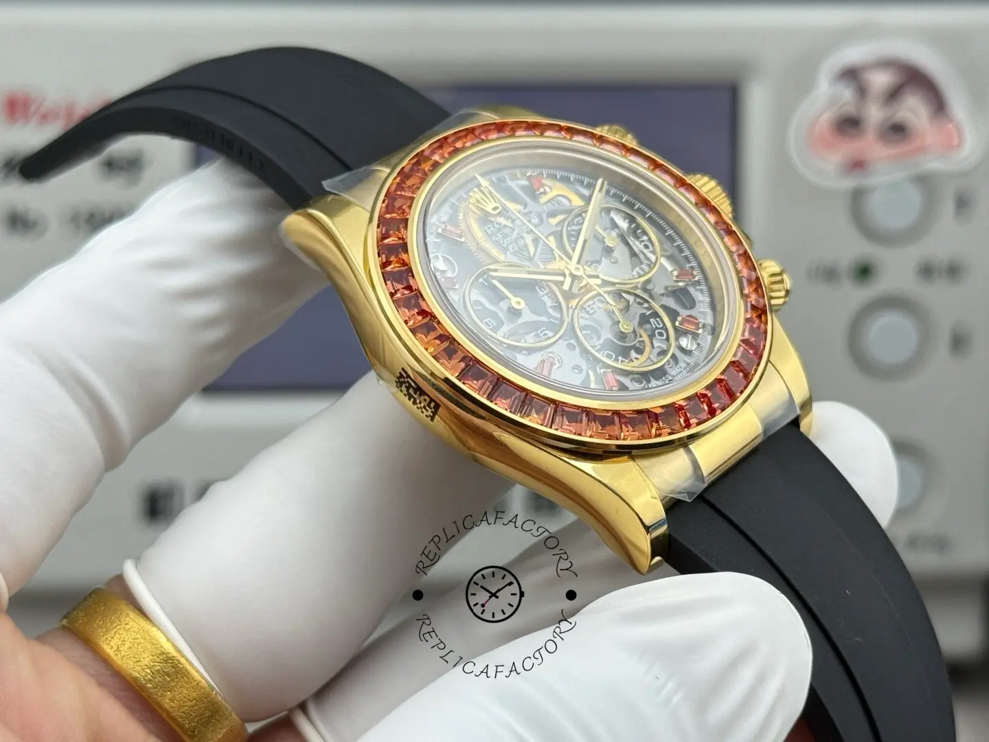 1:1 Clone Rolex Daytona Cosmograph Sapphire Bezel 116588SACO Skeleton Dial