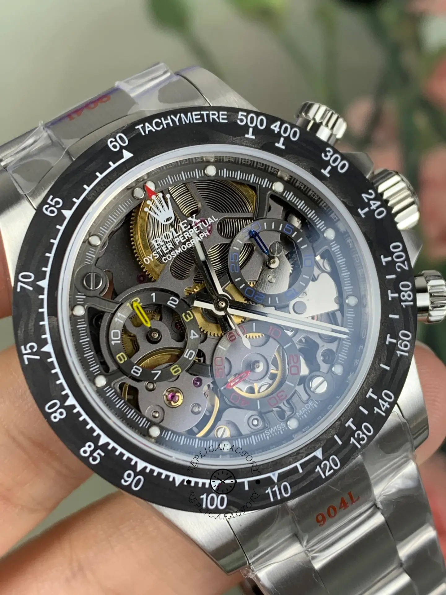 Rolex Daytona 116520 ADG Skeleton Dial Steel Bracelet Steel Case Replica Watch