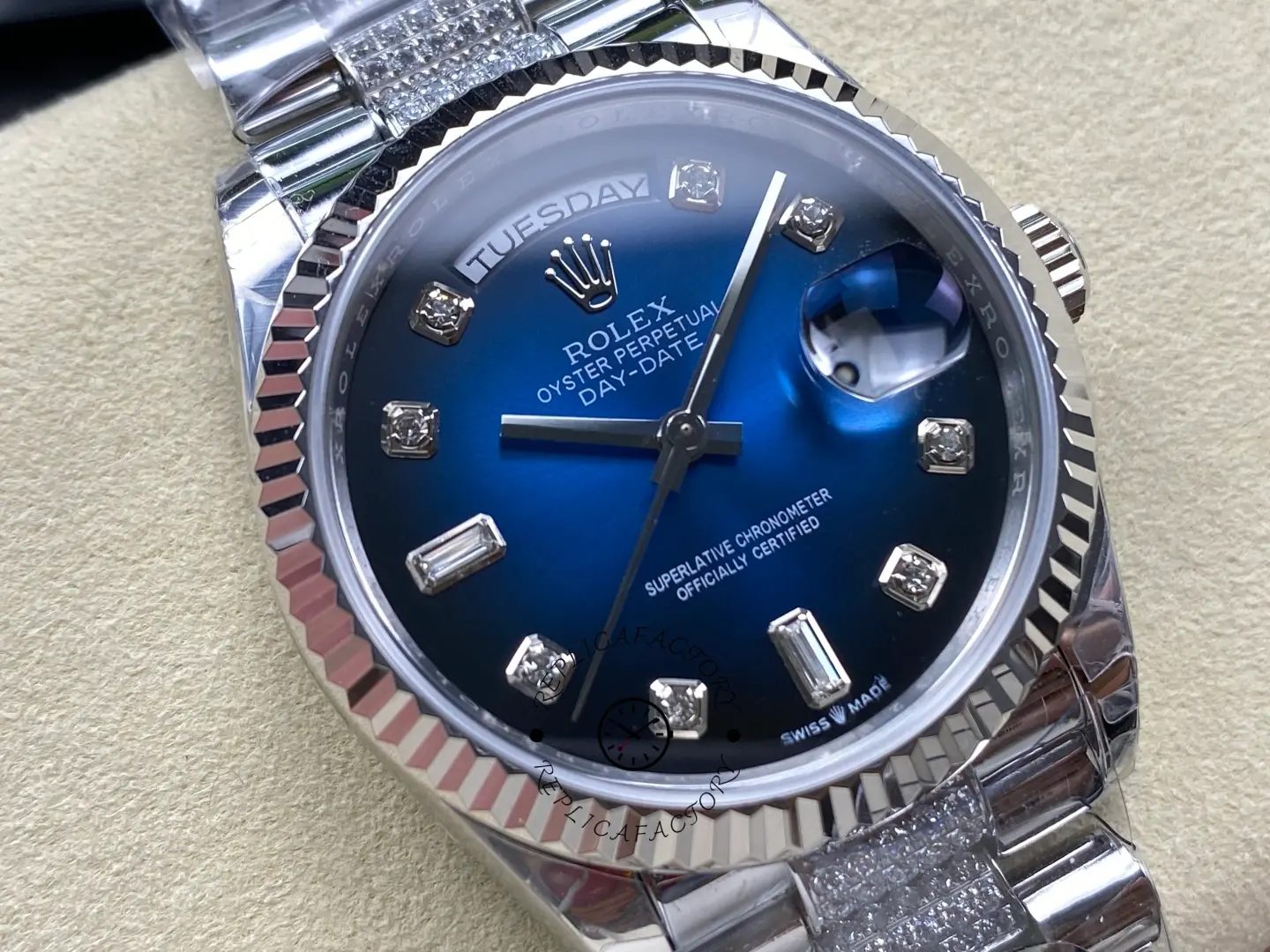 1:1 Clone Rolex Day-Date Blue Ombre Dial 36 President Watch 128239 0029