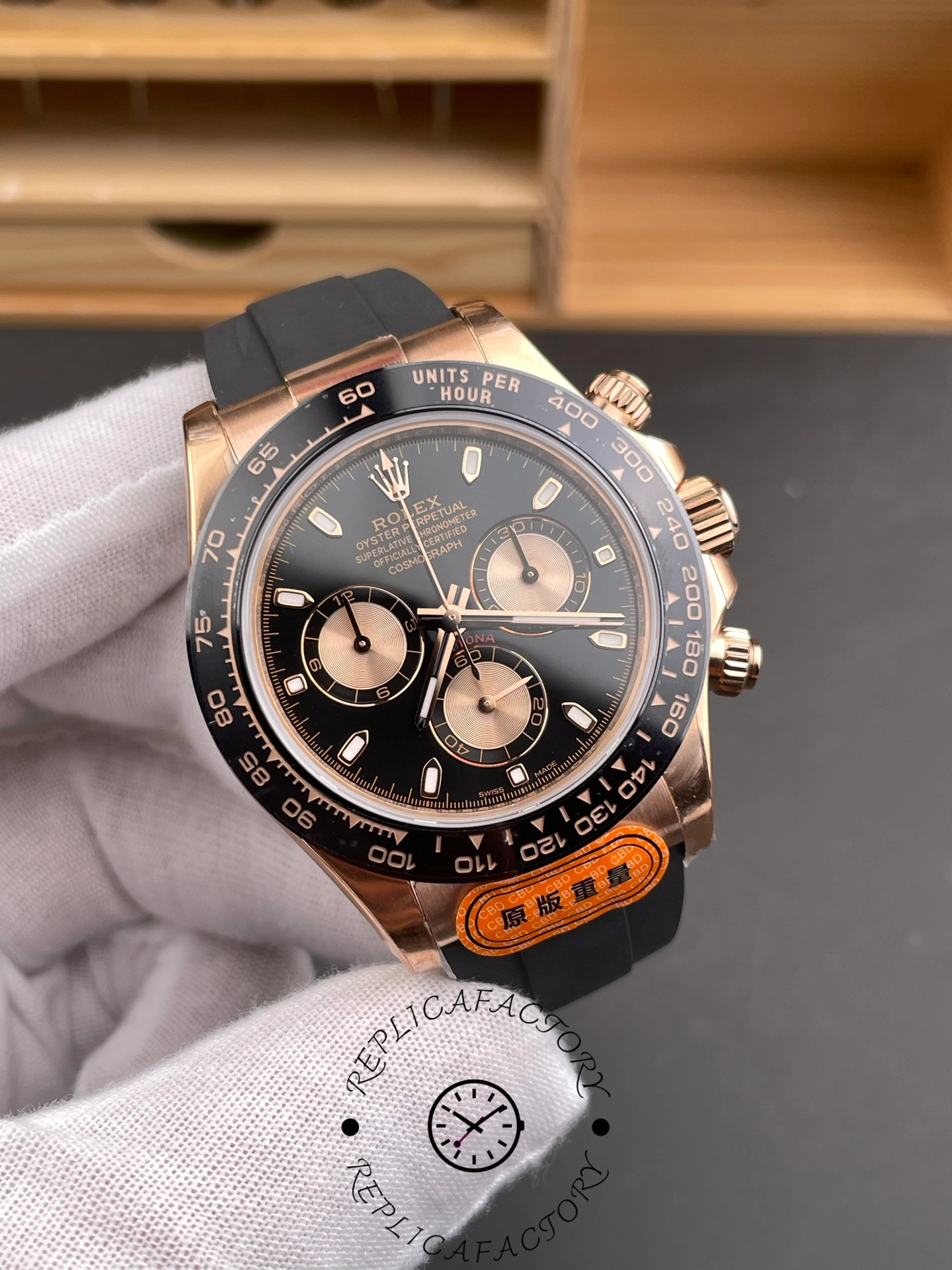 Rolex Cosmograph Daytona 116515LN Rose Gold Black Dial 40mm Mens Replica Watch