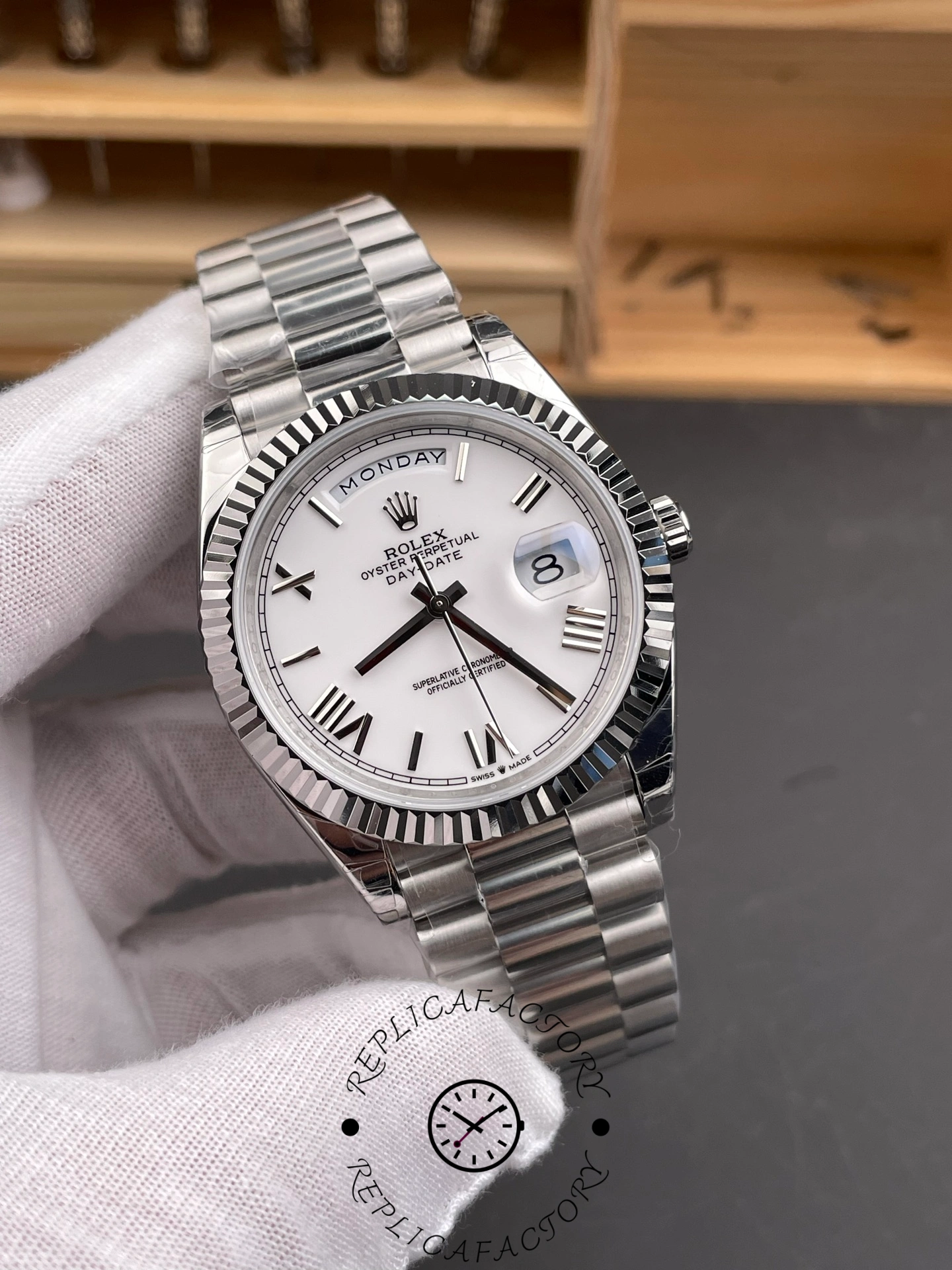 Rolex Day Date 36 White Dial Platinum President Bracelet m128236 0017