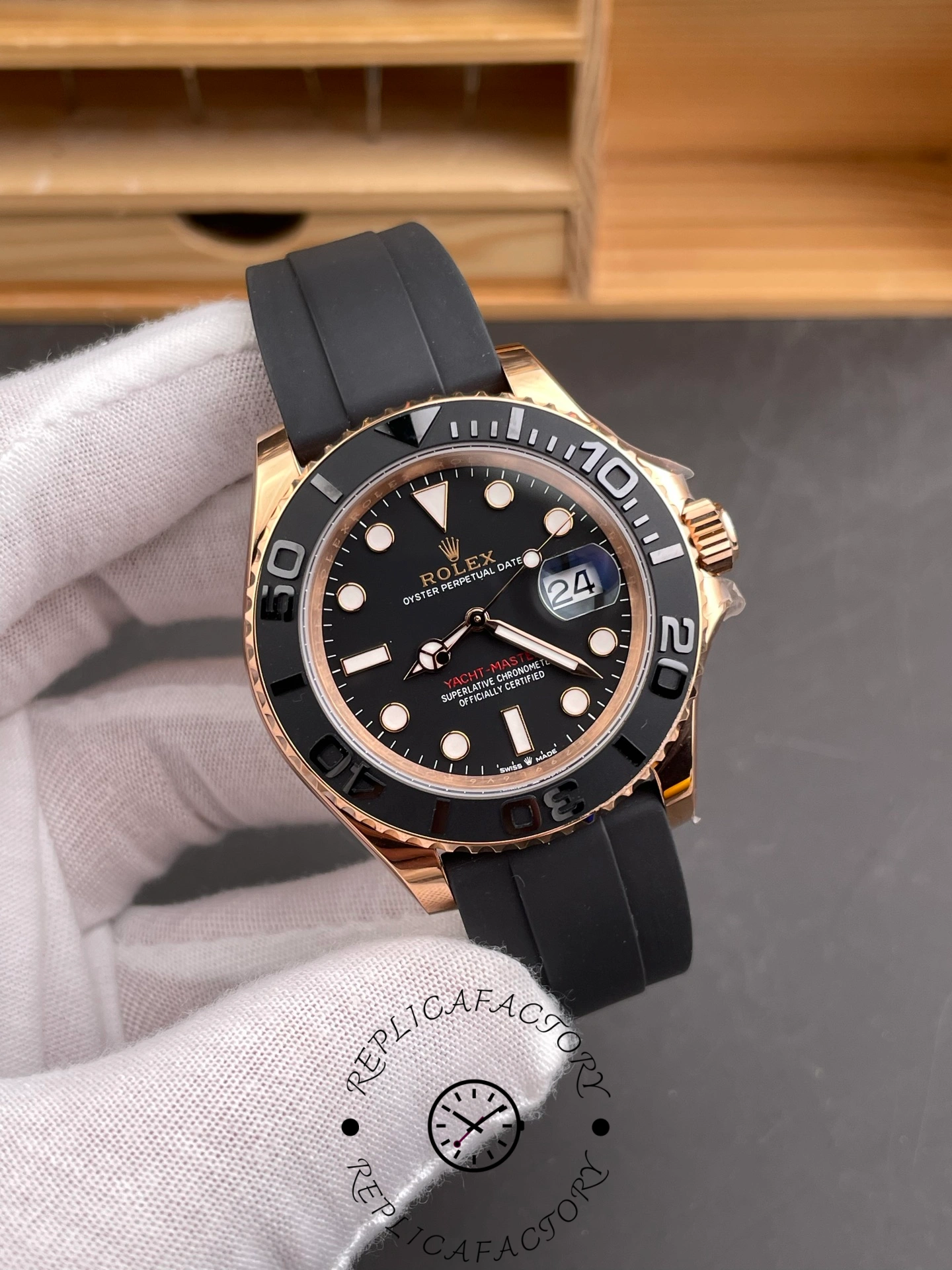 Rolex Yacht-Master 126655 40mm Automatic Black Dial 18kt Everose Gold Watch