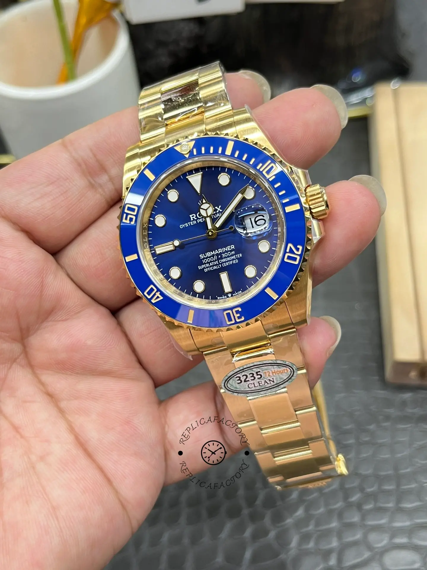 Rolex Submariner 126618LB Yellow Gold Blue Dial 41mm Mens Replica Watch
