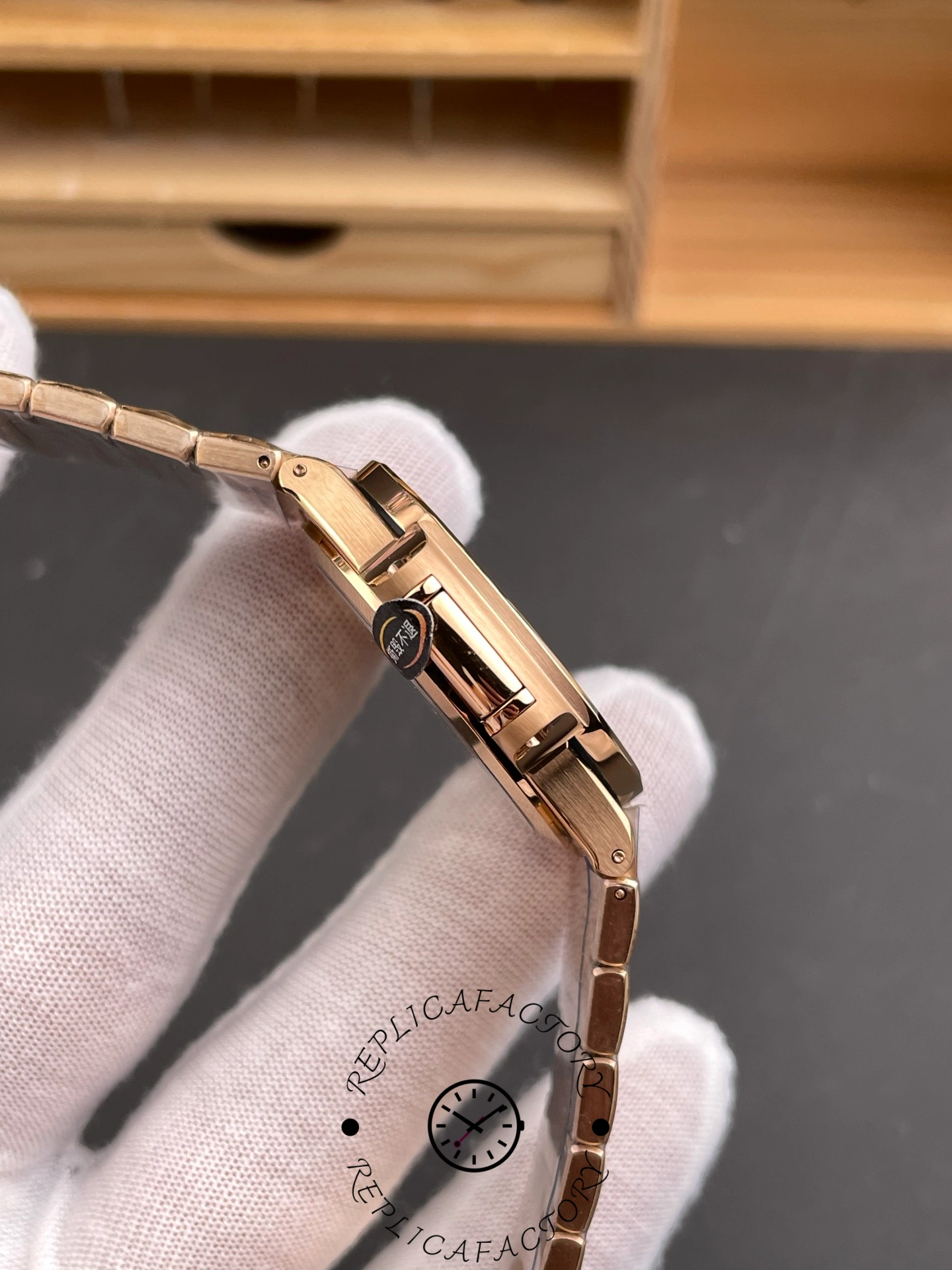 Patek Philippe Nautilus Ladies Rose Gold Gemset Bezel 7118 1300R 001