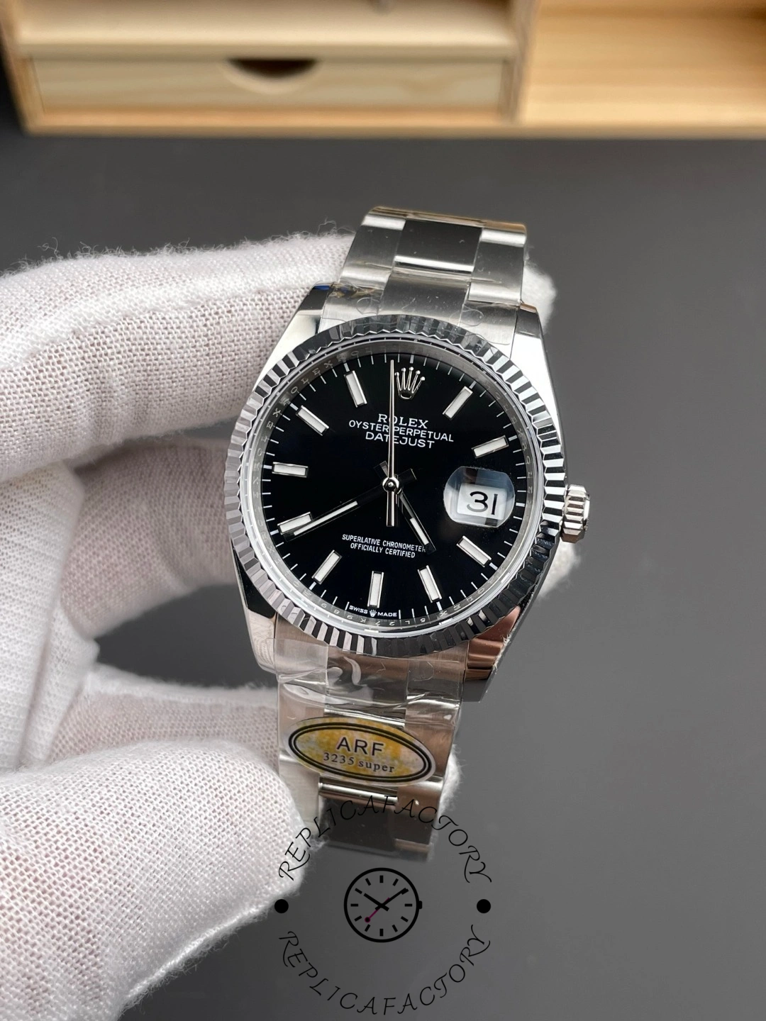 Rolex Datejust 36 Steel & White Gold Black Dial M126234-0016