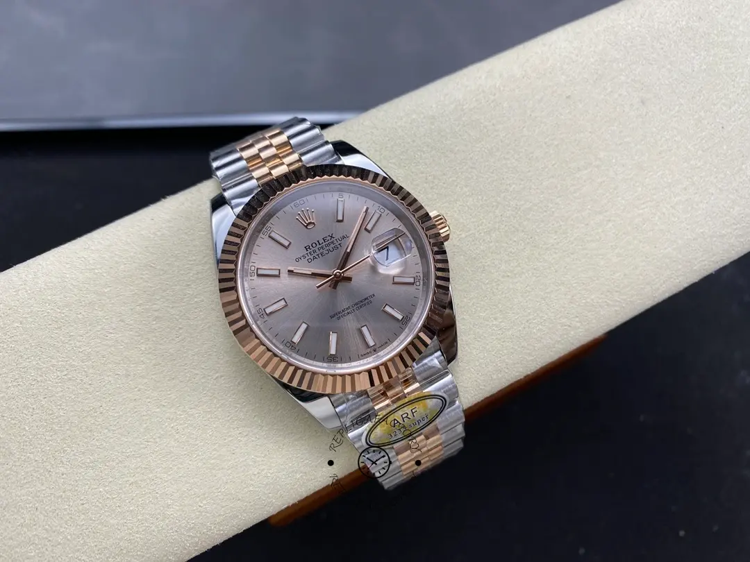 Rolex Datejust 41mm Two Tone Rose Gold Jubilee Band Sundust Index Dial 126331 0010