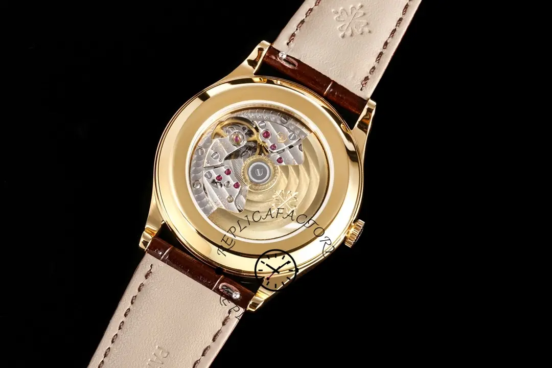 Caseback view of the Patek Philippe 5119G-001, showing rear case and strap attachment detail.