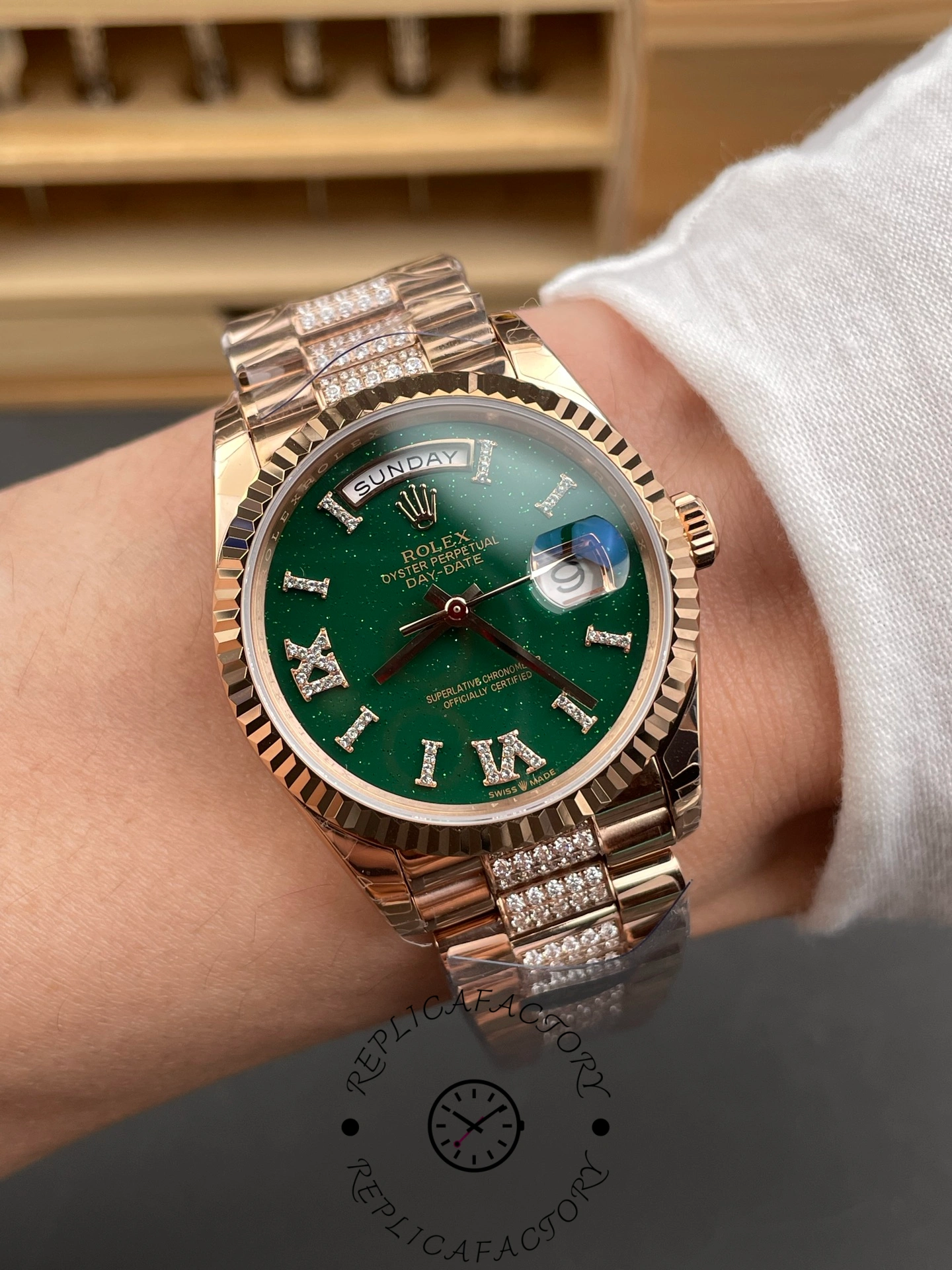 Rolex Day-Date 36 Green Aventurine Dial 128345RBR 0069