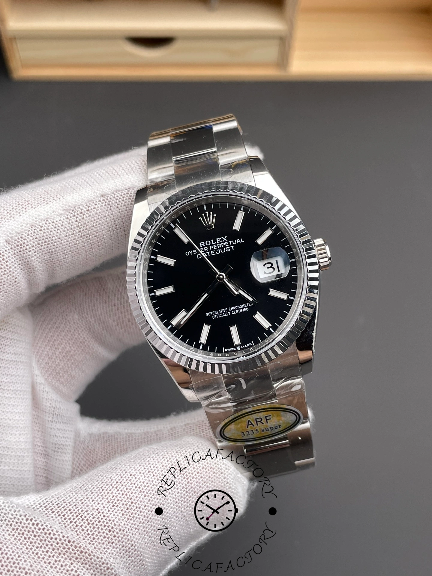 Rolex Datejust 36 Steel & White Gold Black Dial M126234-0016
