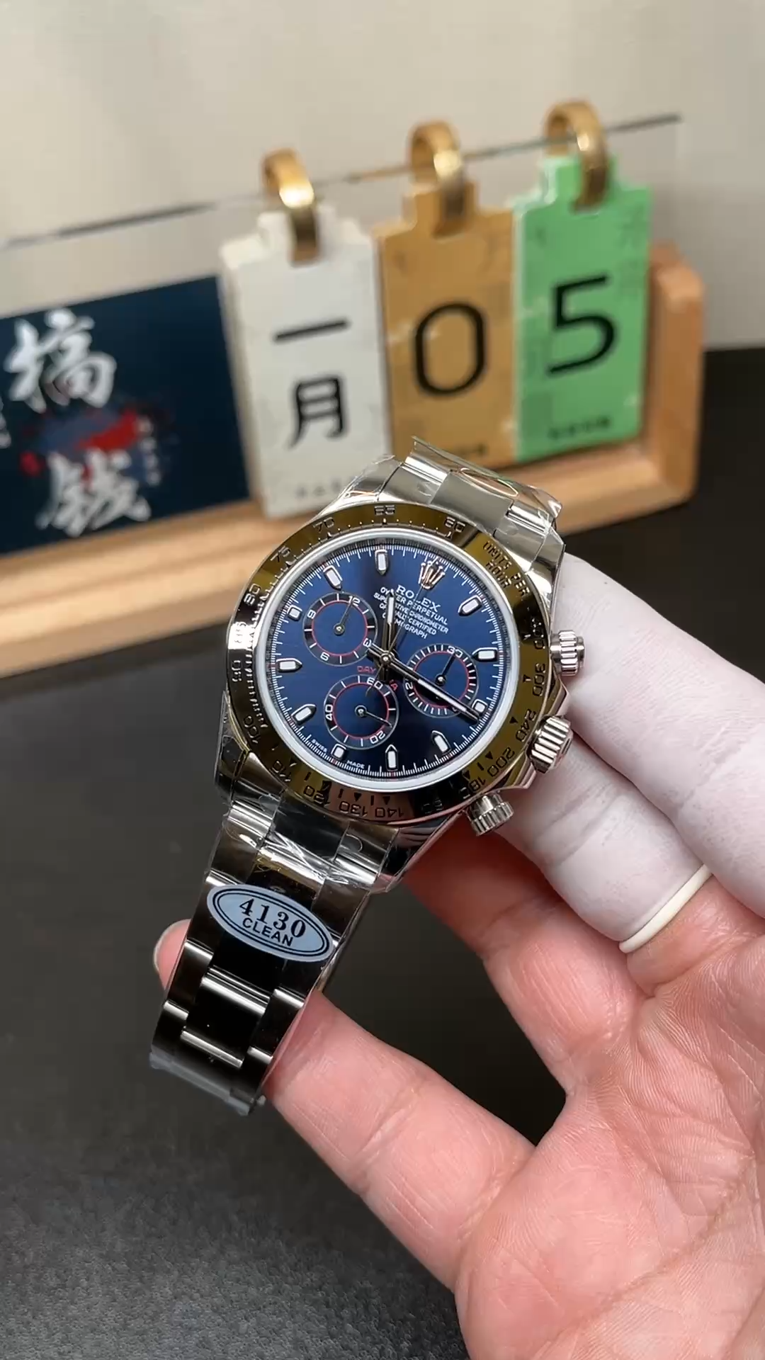 Rolex Cosmograph Daytona 116509 Blue Index Dial 40MM Mens Replica Watch - Video