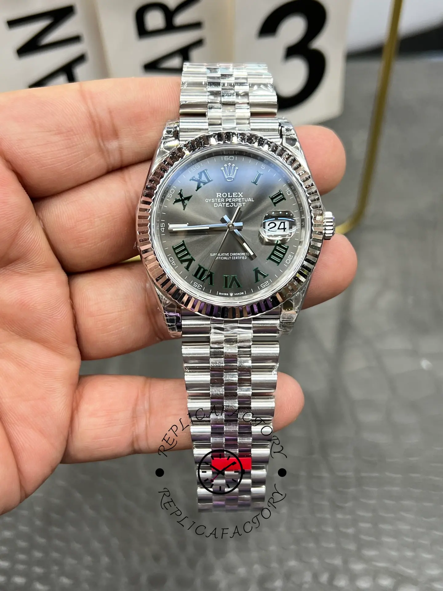 Rolex Datejust 126234 Slate Grey Wimbledon Dial 36MM Unisex Replica Watch