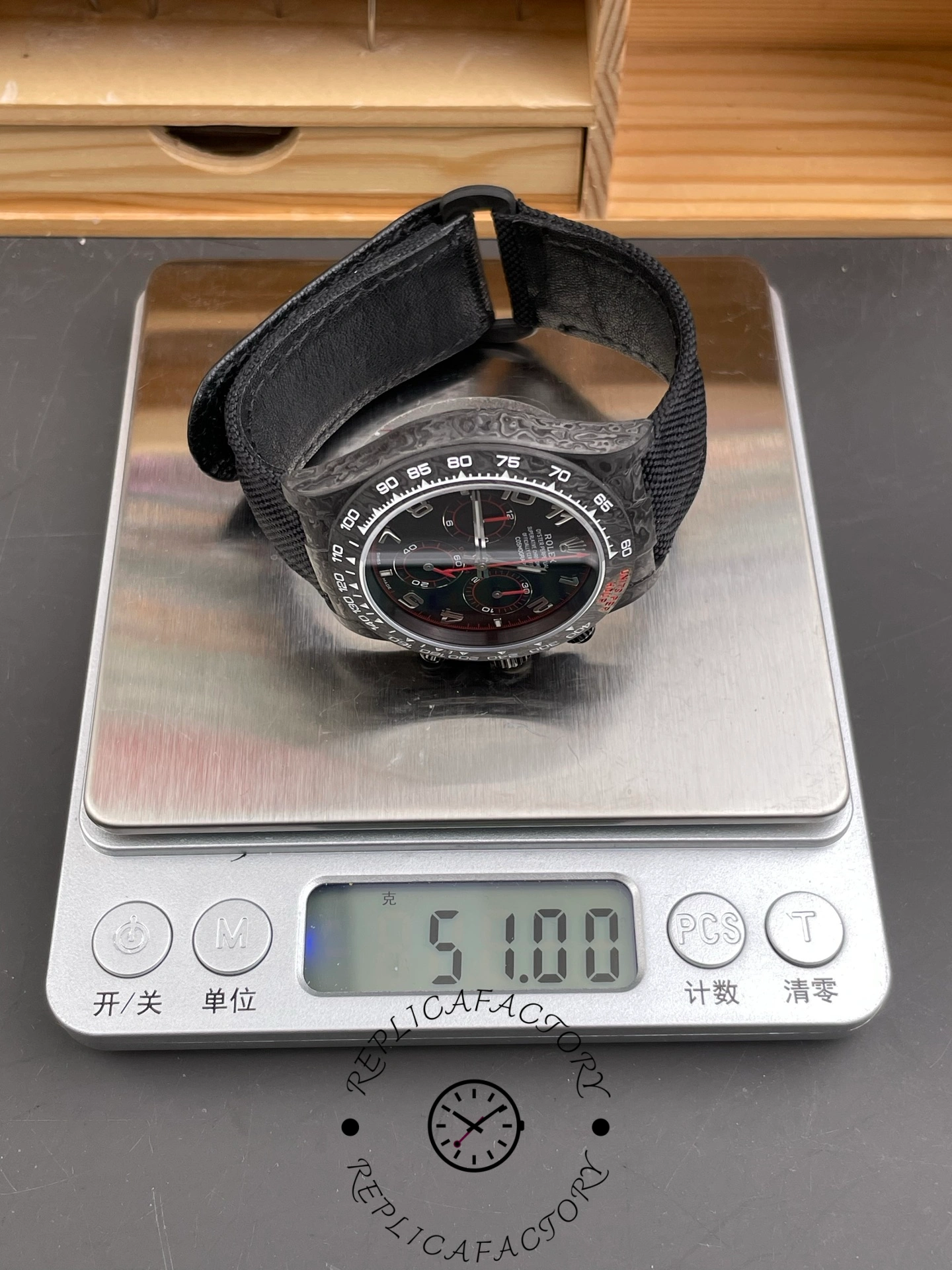 1:1 Rolex Daytona DIW Carbon Black Dial Arabic Numerals