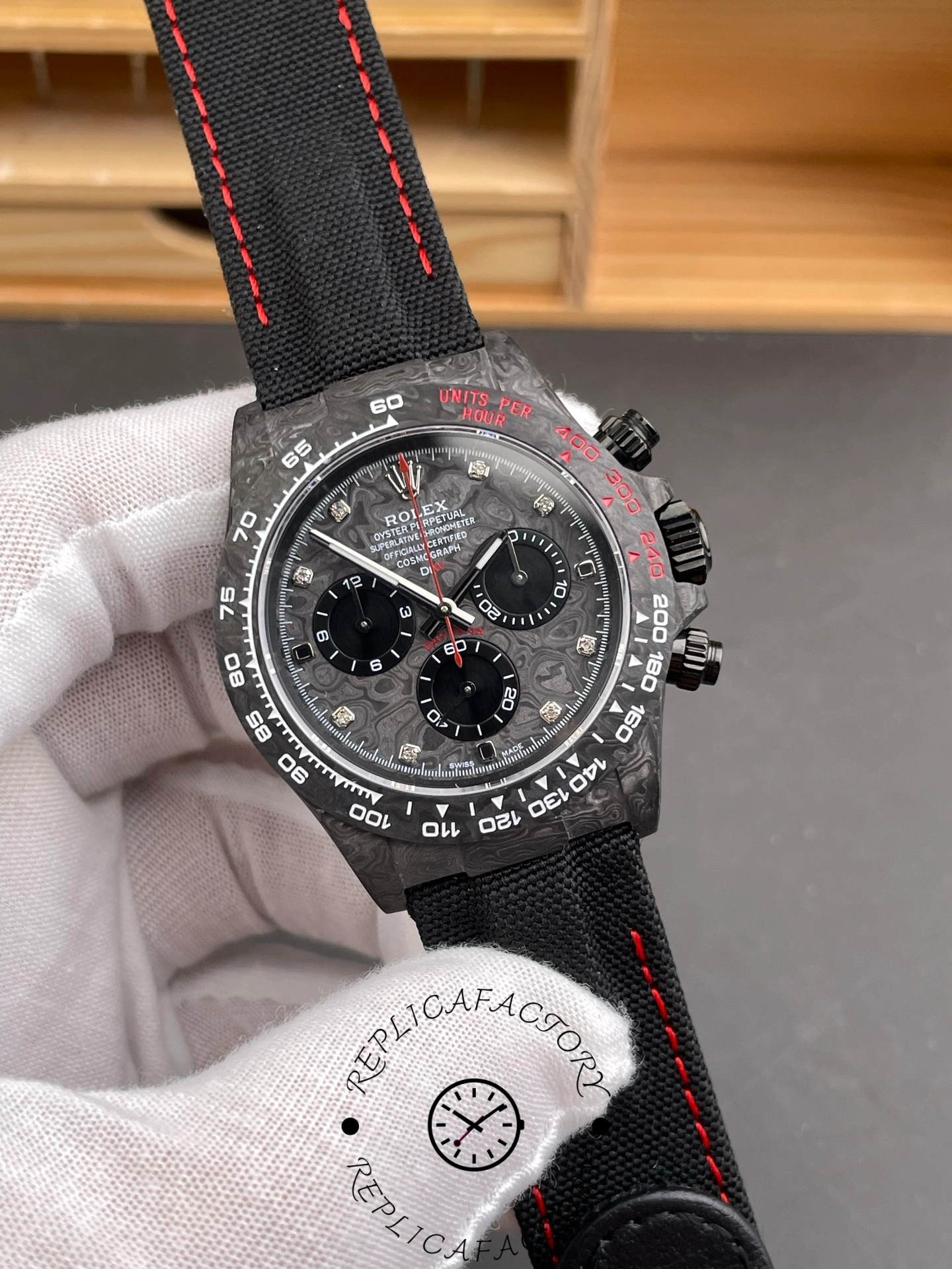 Rolex Daytona Cosmograph DIW Diamond Index Carbon Fiber 40mm Replica