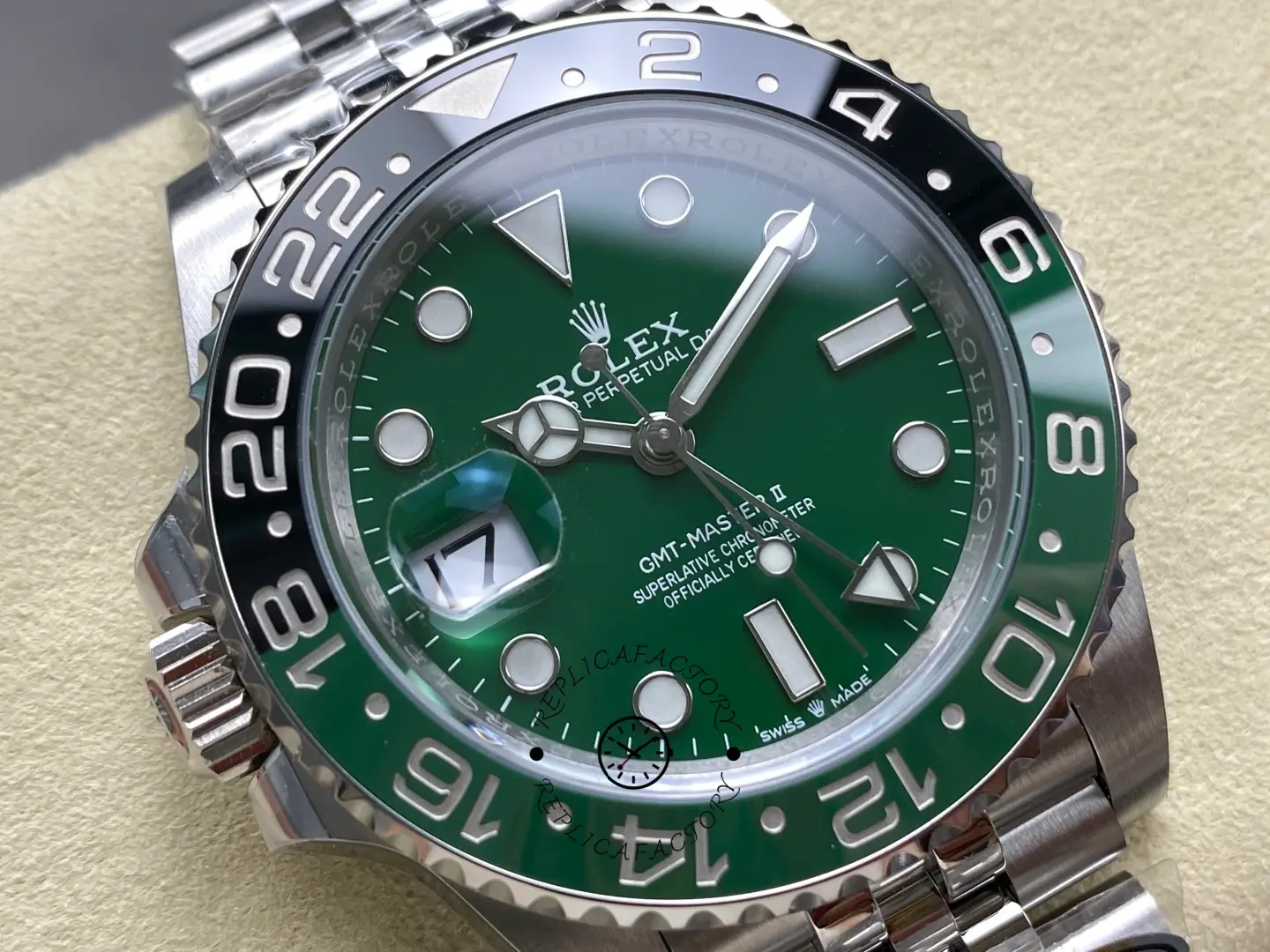 Rolex GMT Master II Green Dial M126729VTNR 0002 1:1 Clone Jubilee Bracelet Watch