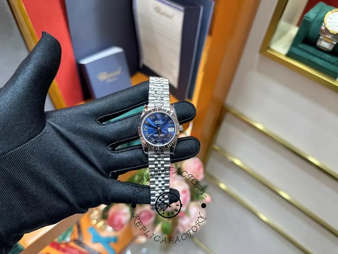 Rolex Datejust Replica 278274-0034 Blue Roman Dial 31 Fluted Bezel