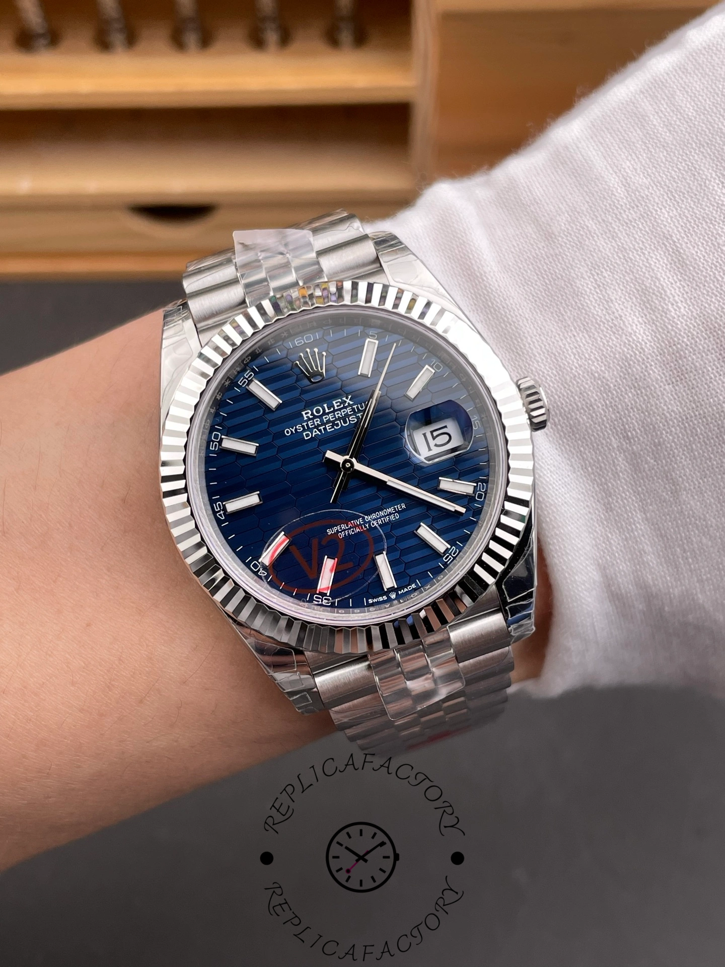 Rolex Datejust 41mm Stainless Steel 126334 Blue Index Jubilee Men's Watch