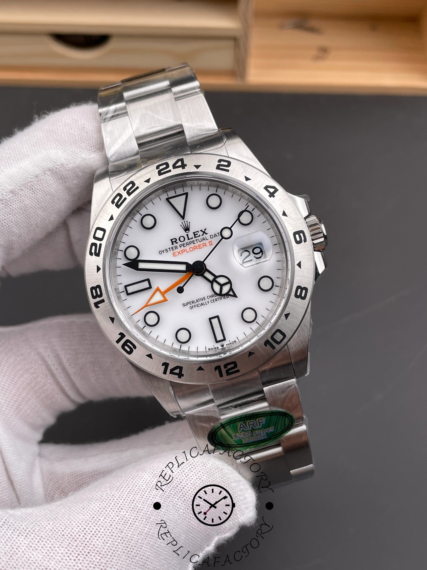 Rolex Explorer II m226570 0001 Stainless Steel White Dial 42MM Mens Replica Watch