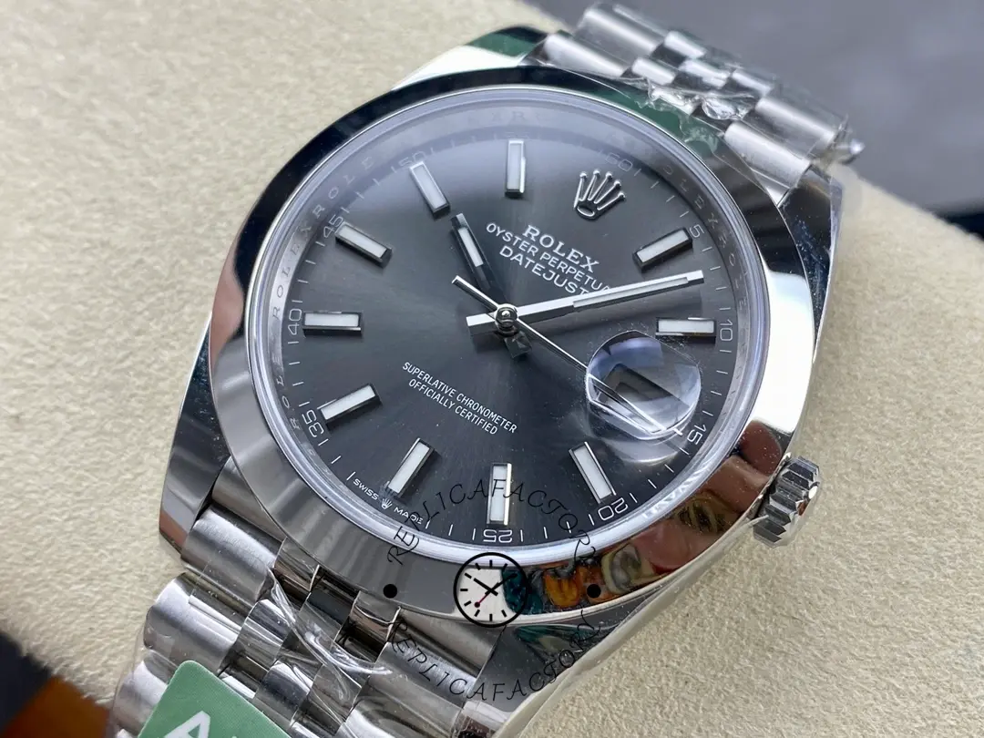 Rolex Datejust 41 Stainless Steel Grey Dial Jubilee Band M126300 0008 Men's Watch