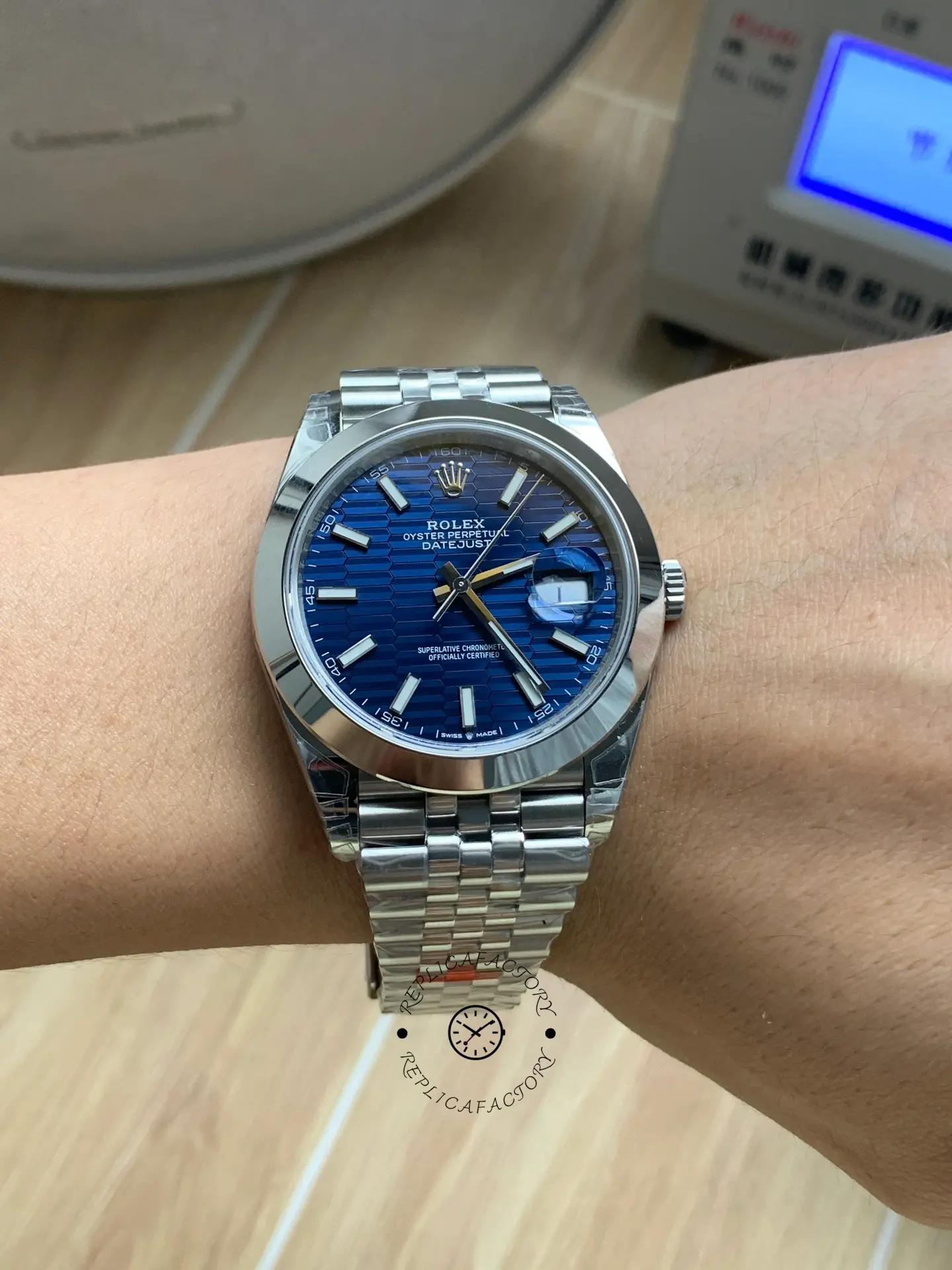 Rolex Datejust 41 Stainless Steel Smooth 126300 0024 Blue Stick Dial