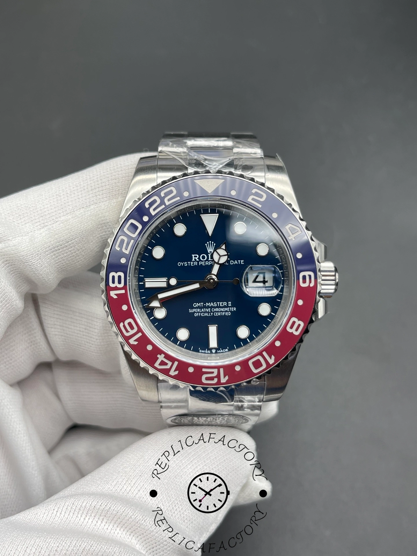 Rolex GMT-Master II 126719BLRO White Gold Blue Dial 40mm Mens Replica Watch