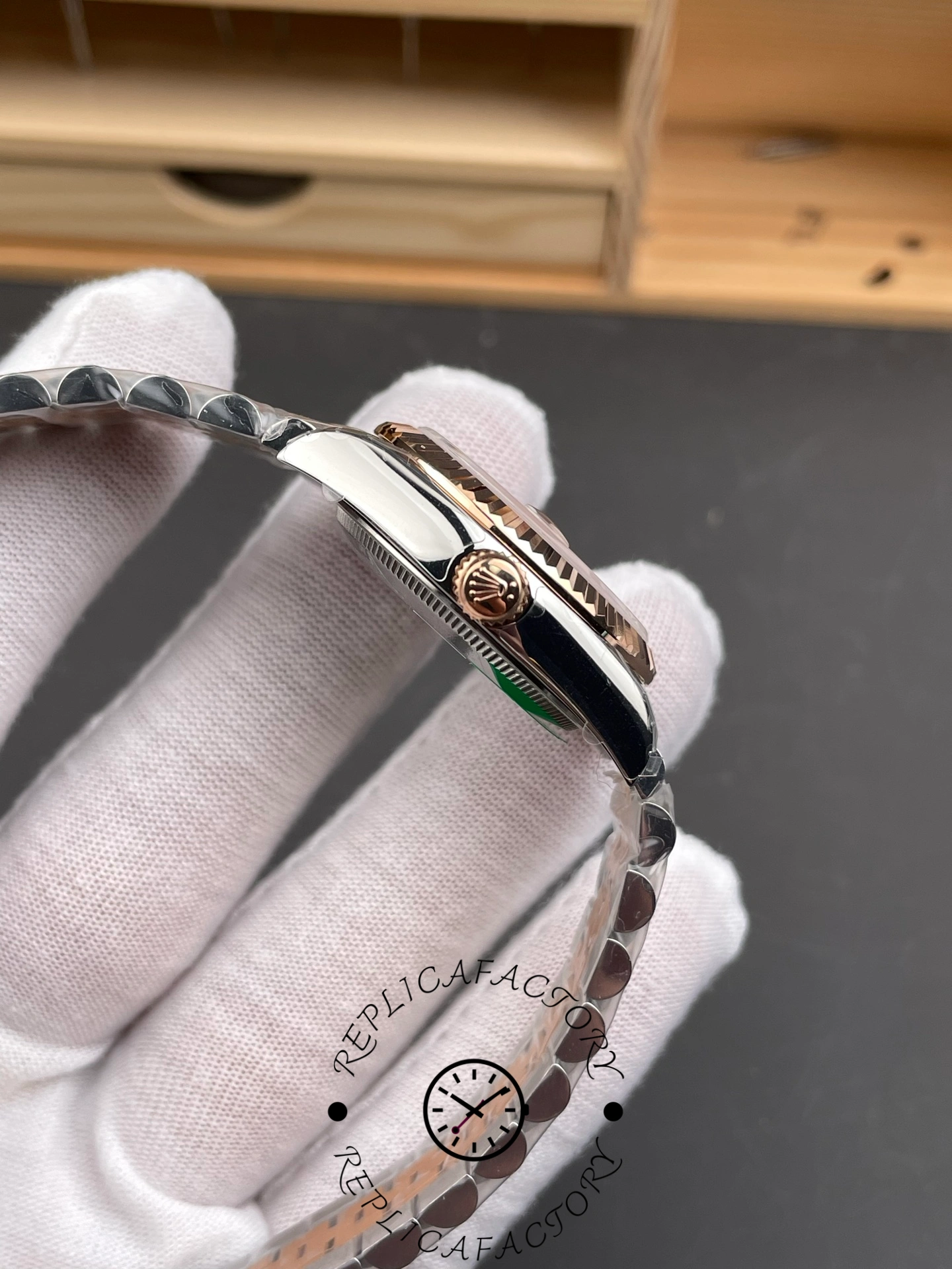 Rolex Datejust 278271 Sun Dust Roman Dial Two Tone Rose Gold Fluted Bezel Jubilee