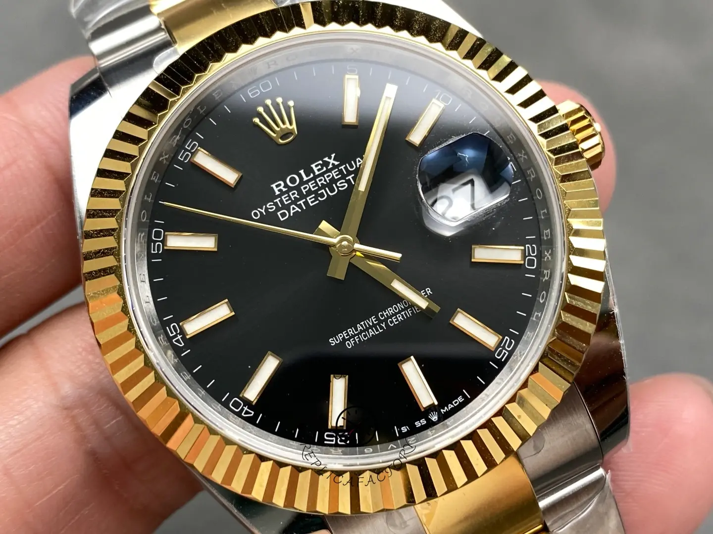 Rolex Datejust 41 Black Dial Fluted Bezel 126333 0013 Men's Watch