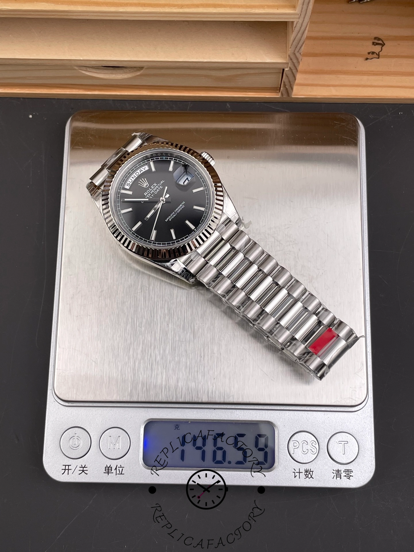 Rolex Day Date 40 Platinum Black Dial M228236 0003 Men's Watch