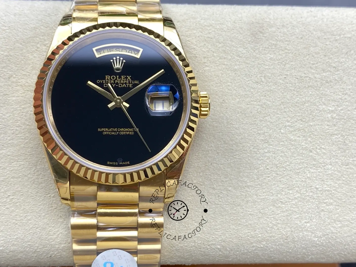 Rolex Day-Date 18038 36mm President Men's Onyx Dial Watch 1:1 Clone