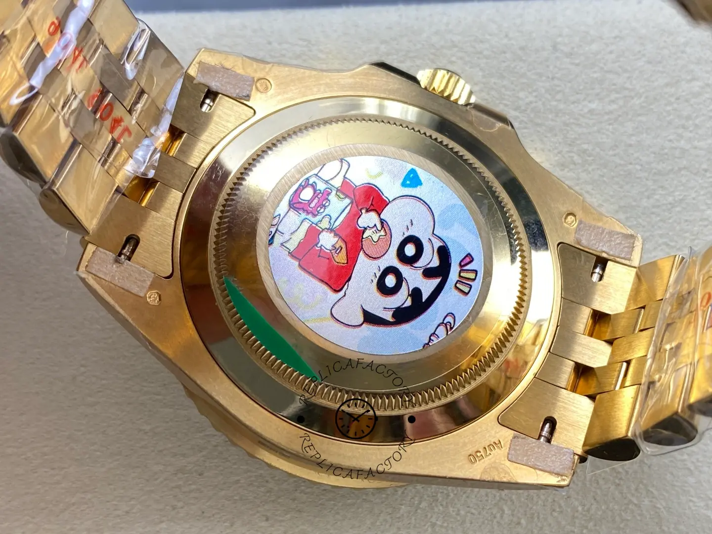 Rolex GMT-Master II caseback solid steel with factory protective sticker