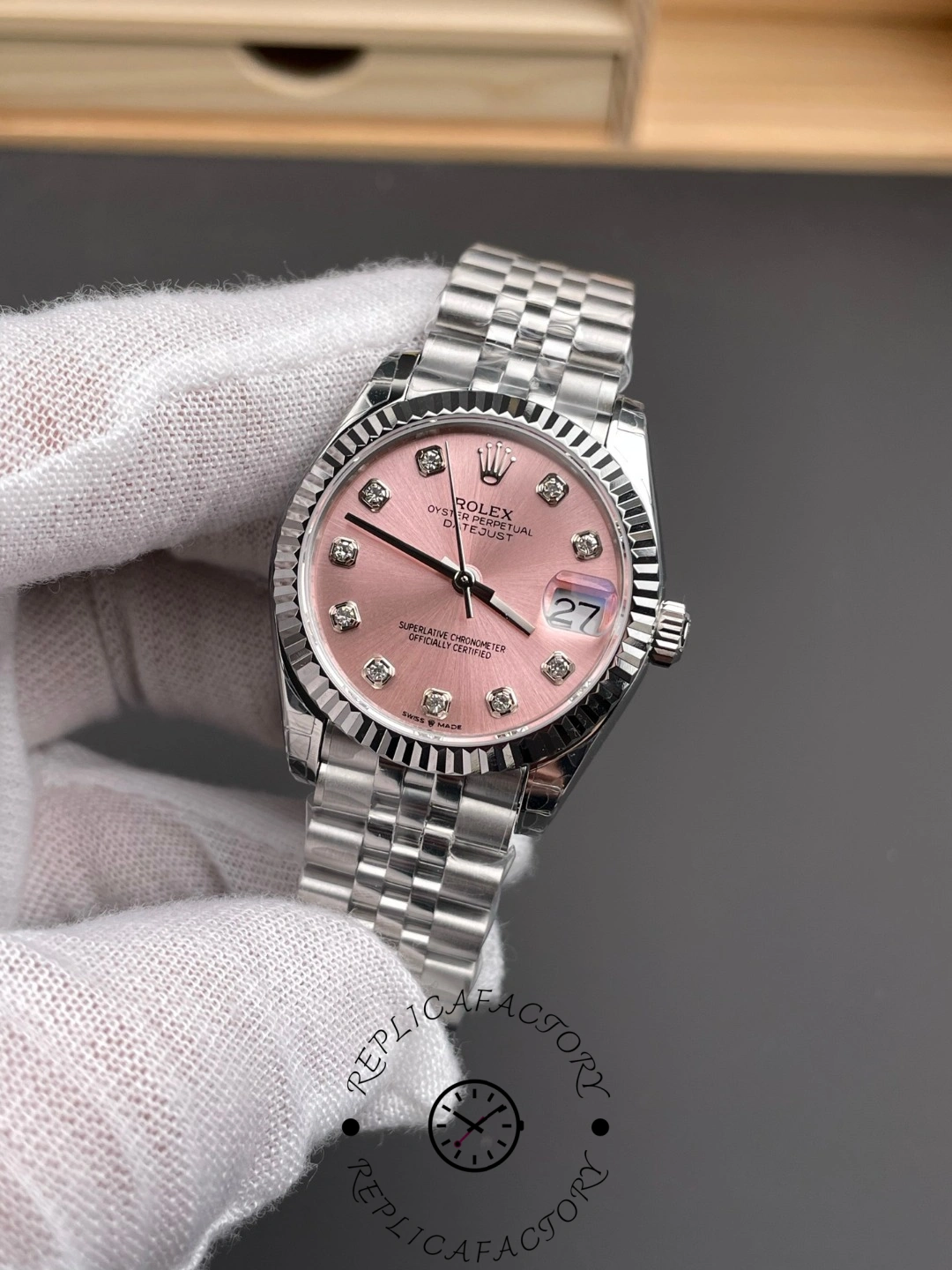 Rolex Datejust 31 Pink Dial Diamonds Jubilee 278274 0032 Women's Watch