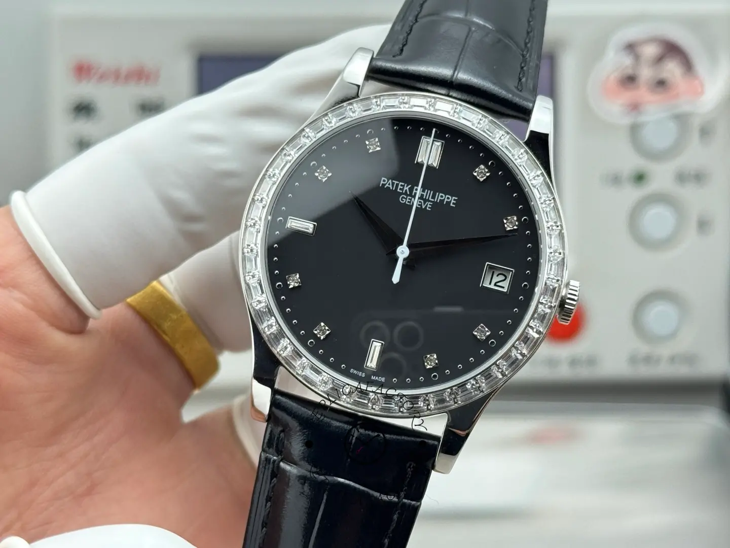 Patek Philippe Calatrava White Date Wheel Diamond-Set 5298P-010 Replica
