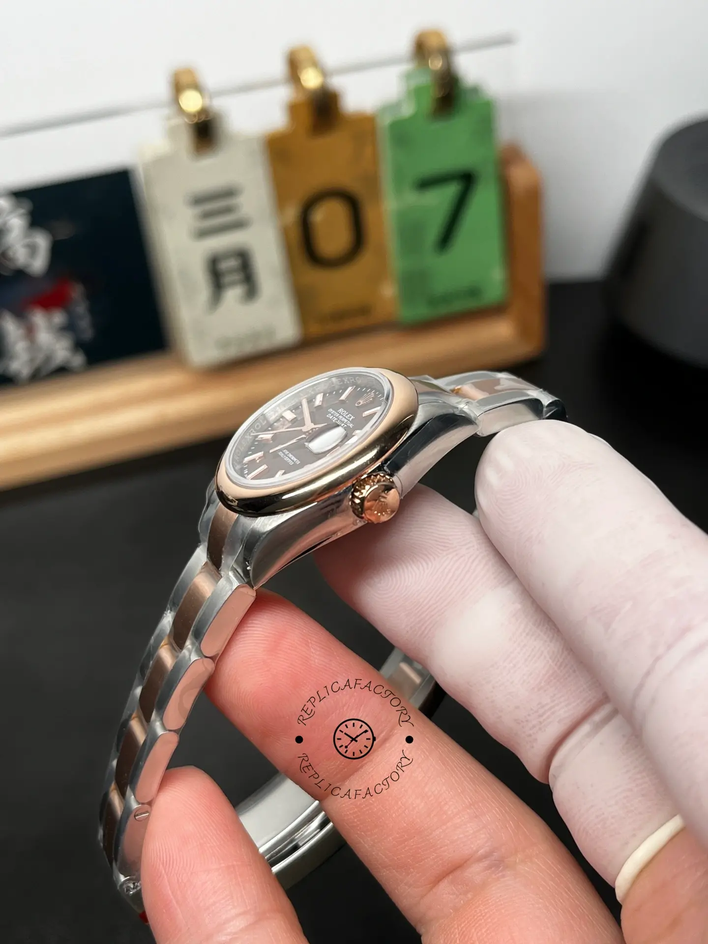 Rolex Lady-Datejust 28mm Two-Tone 1:1 Clone Brown Dial 279161-0018