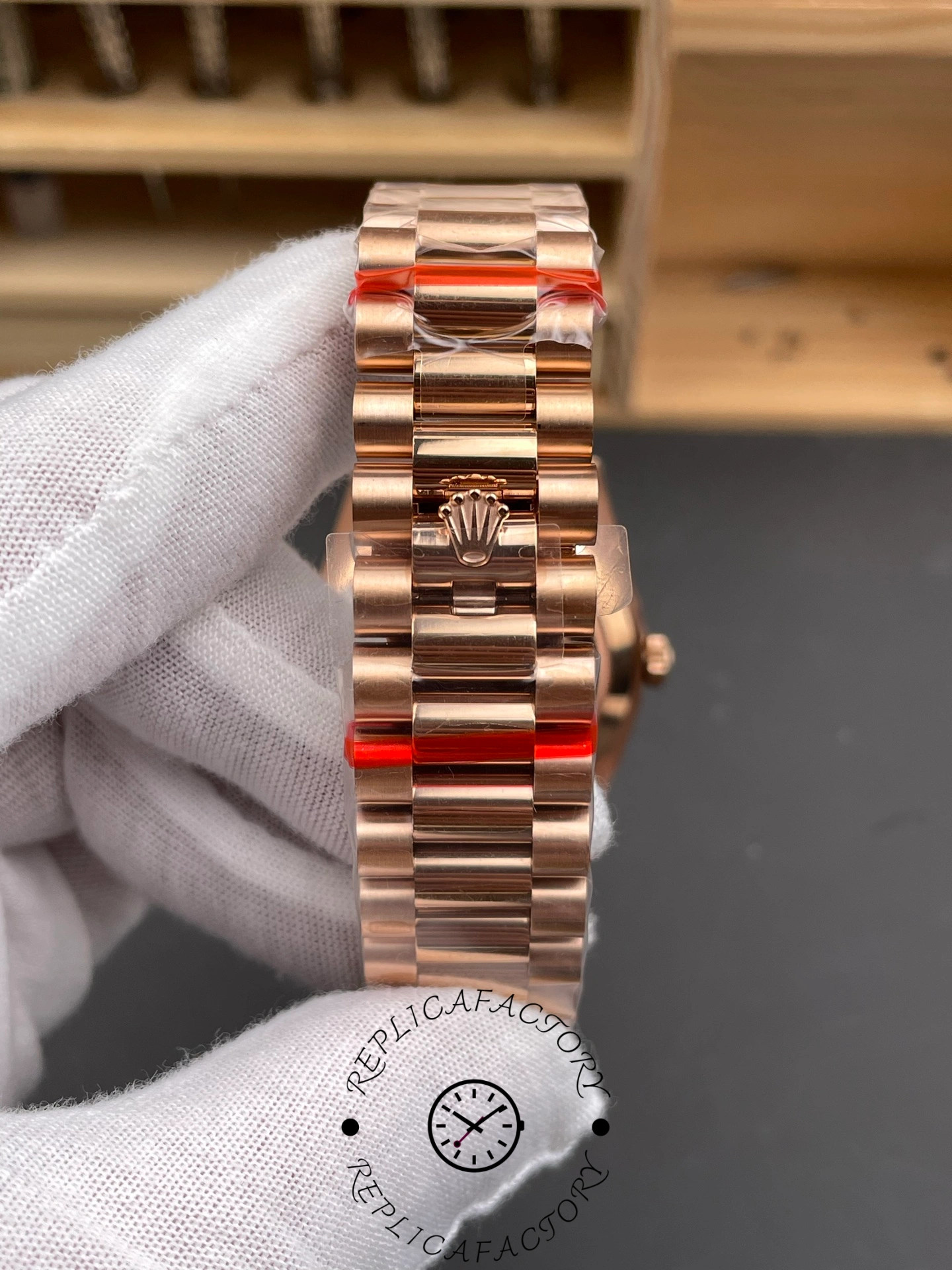Rolex Day-Date 228345RBR Chocolate Brown Diamond Dial Diamond Bezel 40mm Mens Replica Watch