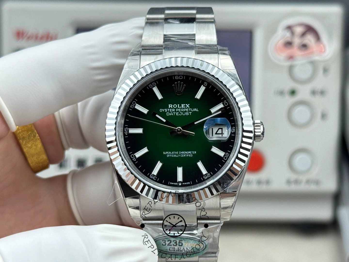 1:1 Rolex Datejust 126334-0033 Steel Green Ombré Dial 41mm
