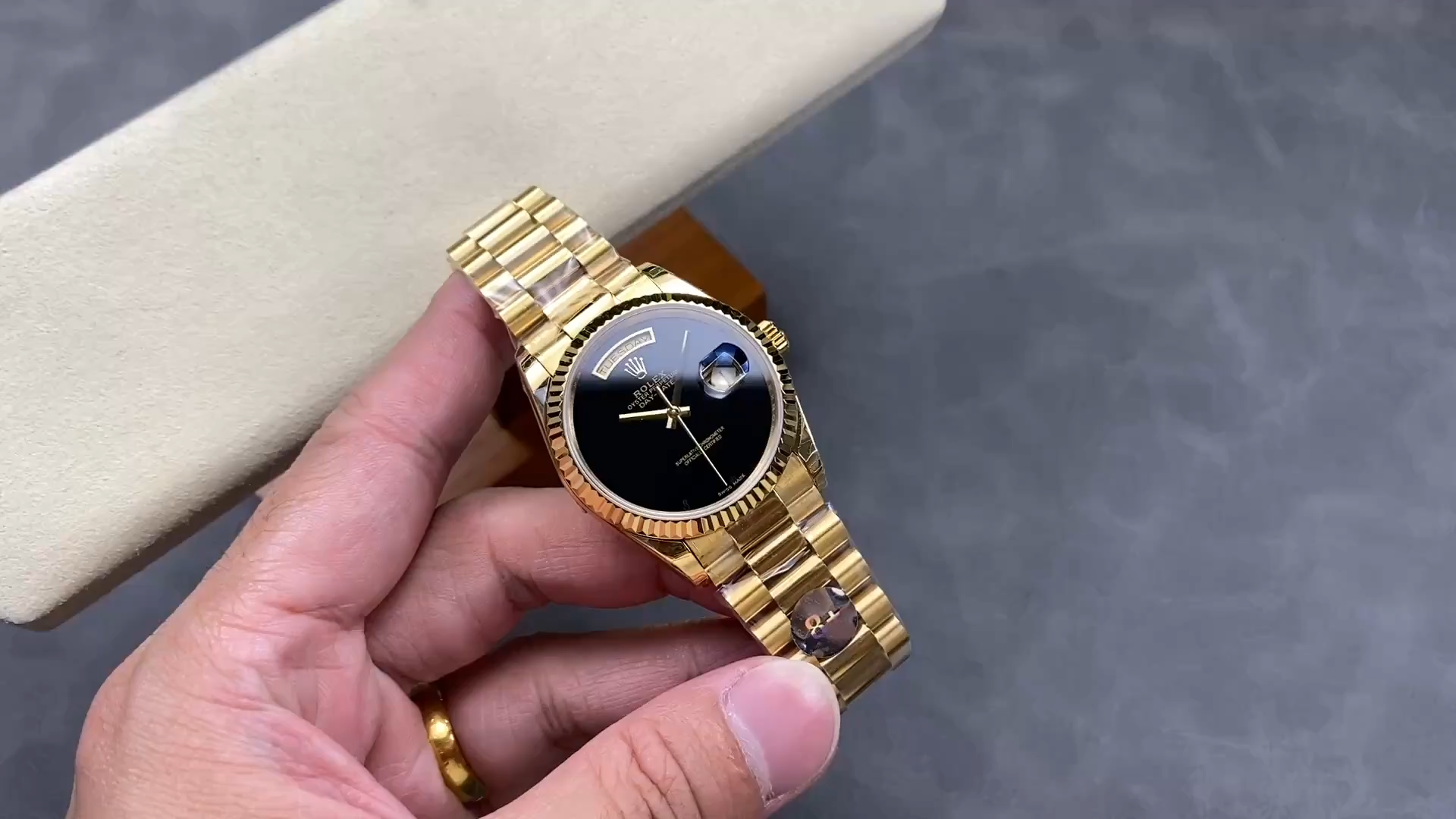 Rolex Day-Date 18038 36mm President Men's Onyx Dial Watch 1:1 Clone