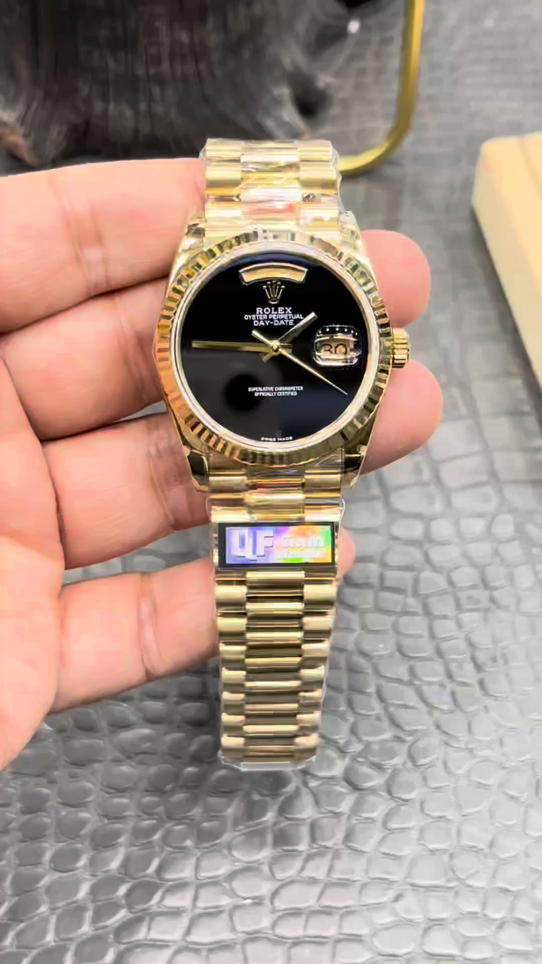 Rolex Day-Date 18038 36mm President Men's Onyx Dial Watch 1:1 Clone
