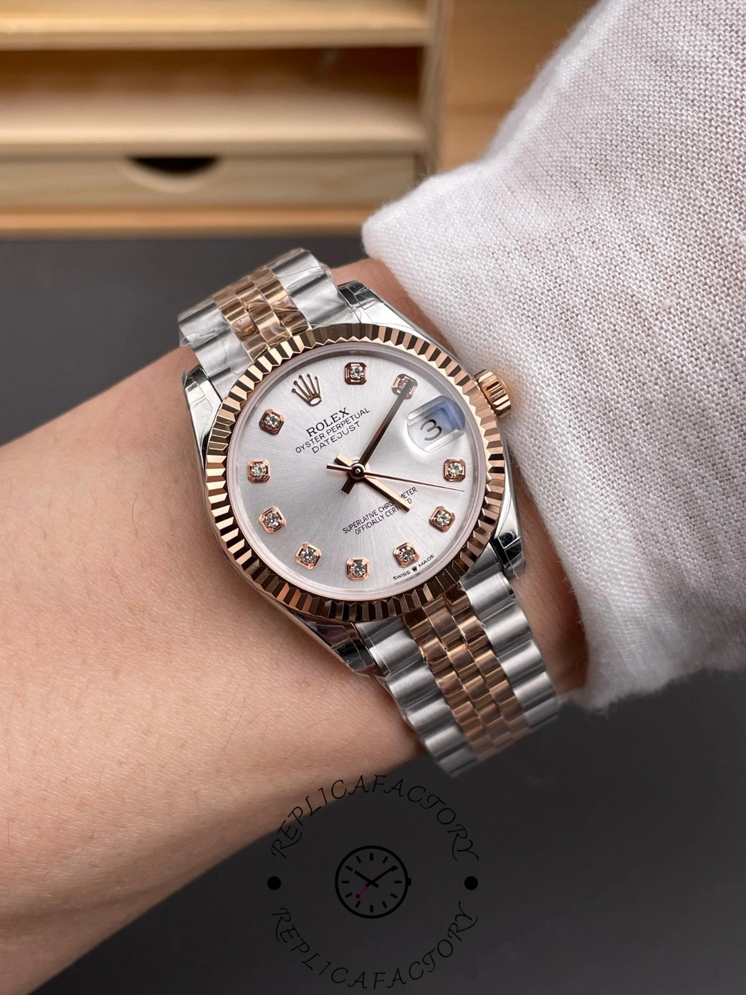 Rolex Datejust 31mm Silver Diamond Dial Oystersteel 278271 0016