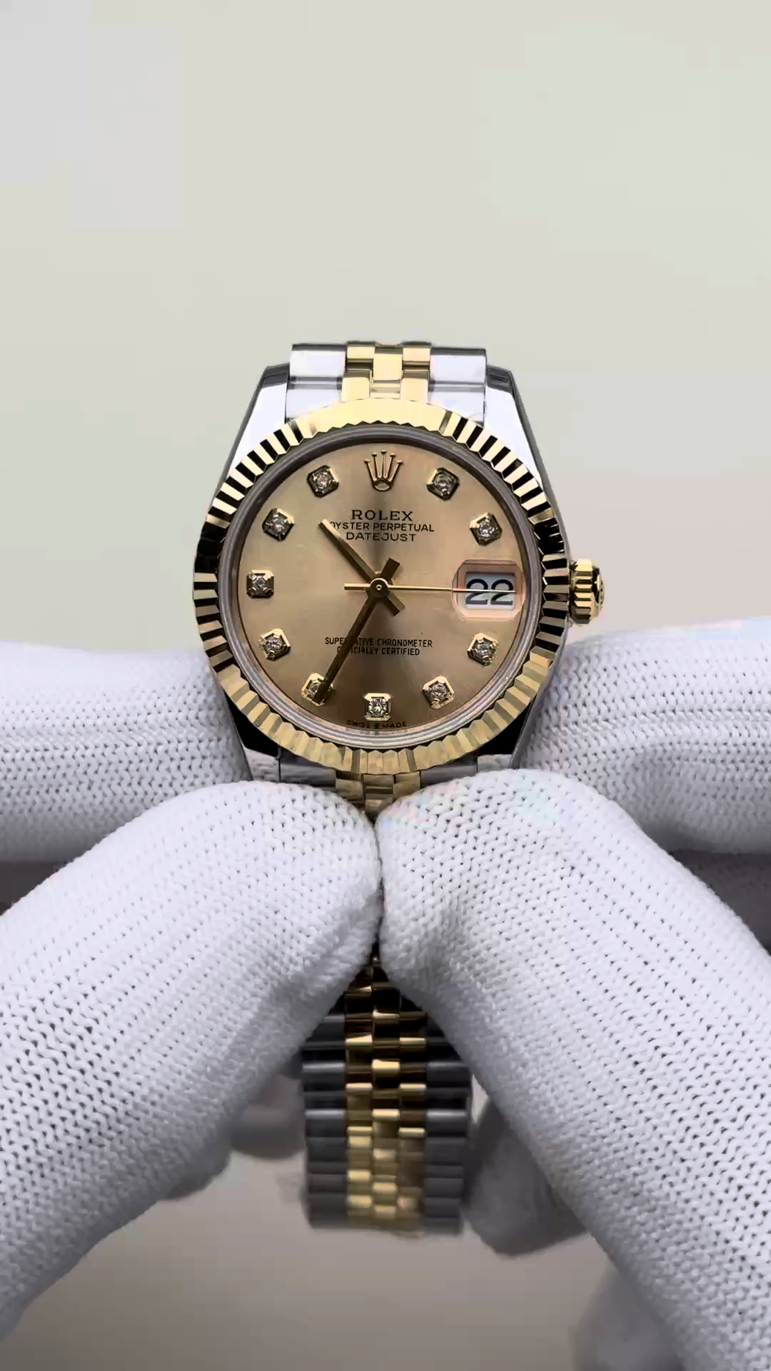 Rolex Datejust 31mm Stainless Steel and Yellow Gold 278273 0026 Champagne Diamond Jubilee