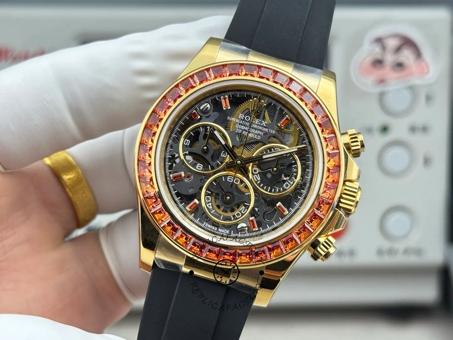 1:1 Clone Rolex Daytona Cosmograph Sapphire Bezel 116588SACO Skeleton Dial
