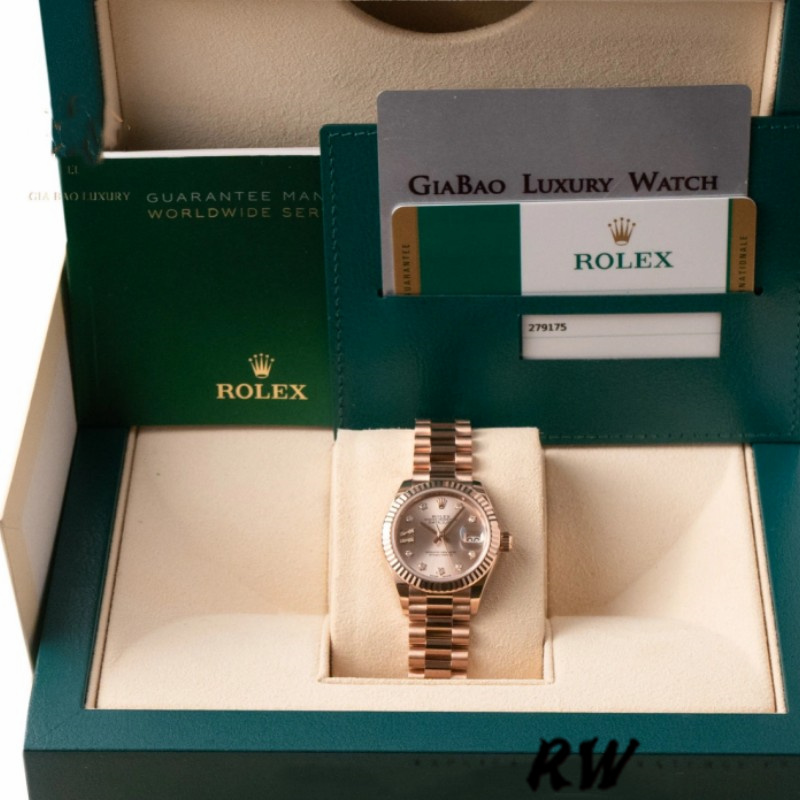 Rolex Datejust 279175 Sundust Diamonds Dial Fluted Bezel 28mm Lady Replica Watch