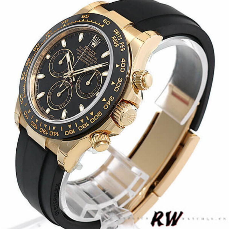 Rolex Daytona 116518LN Black Dial Yellow Gold 40mm Mens Replica Watch