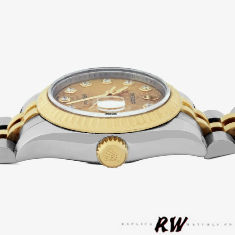 Rolex Datejust 179173 Jubilee Champagne Diamond Dial Fluted Bezel 26MM Lady Replica Watch