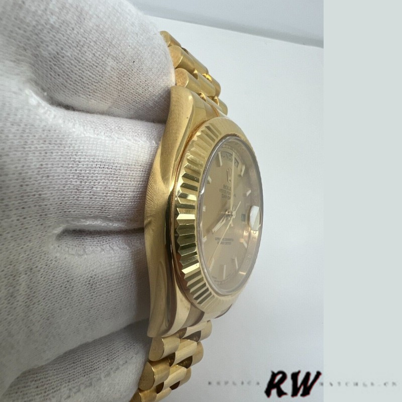 Rolex Day-Date 218238 Champagne Index Dial Yellow Gold 41MM Mens Replica Watch