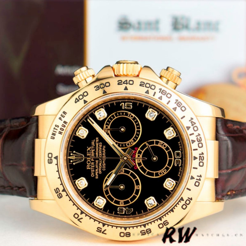 Rolex Cosmograph Daytona 116518 Black Dial 40mm Mens Replica Watch