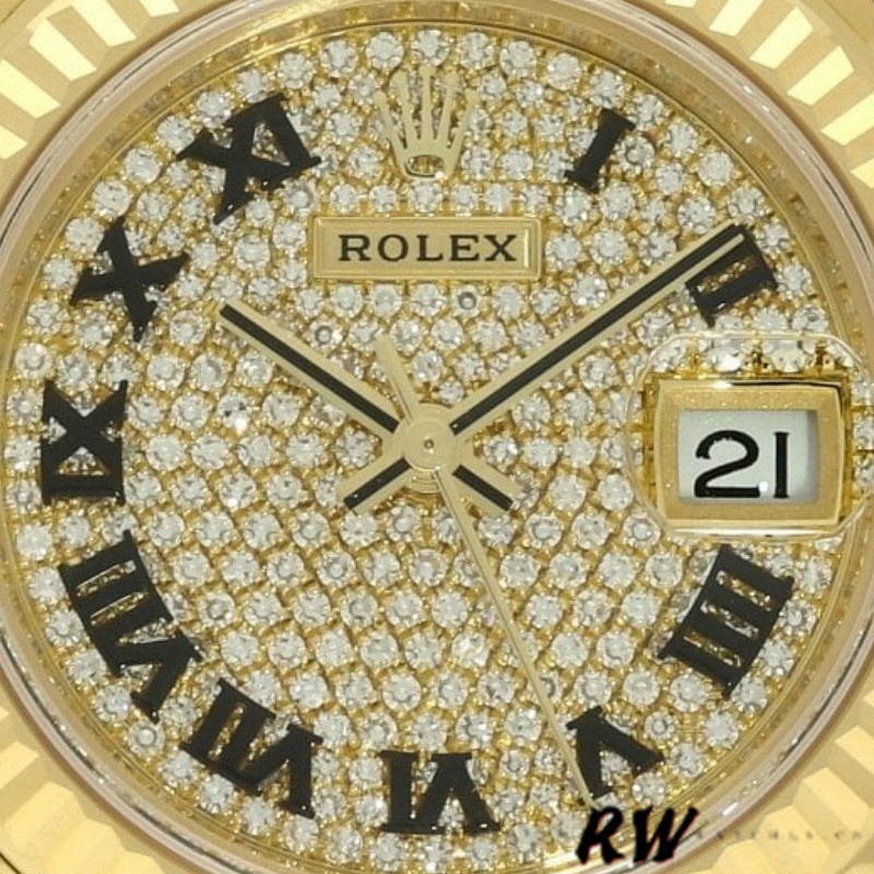 Rolex Datejust 279178 Diamond Pave Dial Yellow Gold 28mm Lady Replica Watch