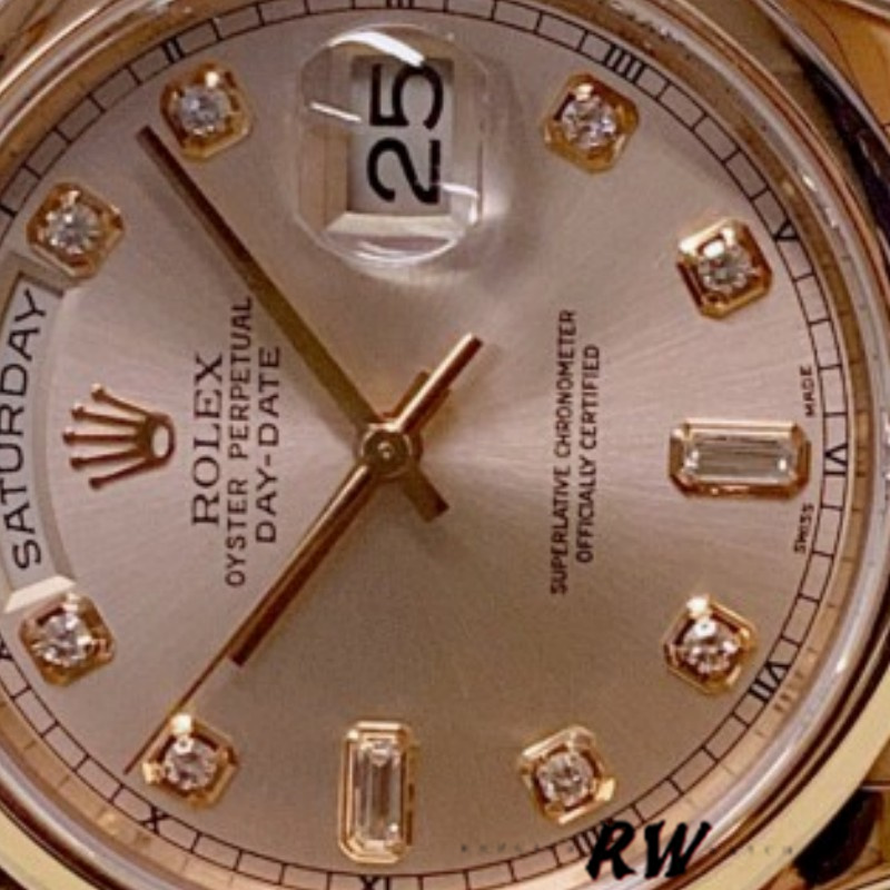 Rolex Day-Date 118205 Pink Diamond Dial 36mm Unisex Replica Watch