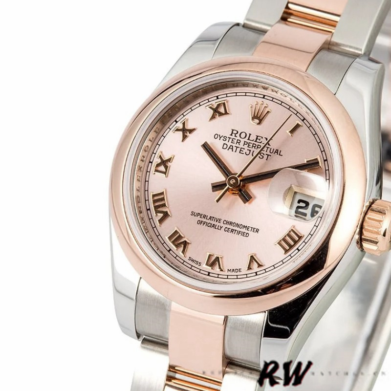 Rolex Datejust 179161 Stainless Steel and Everose Gold Pink Roman Dial 26MM Lady Replica Watch