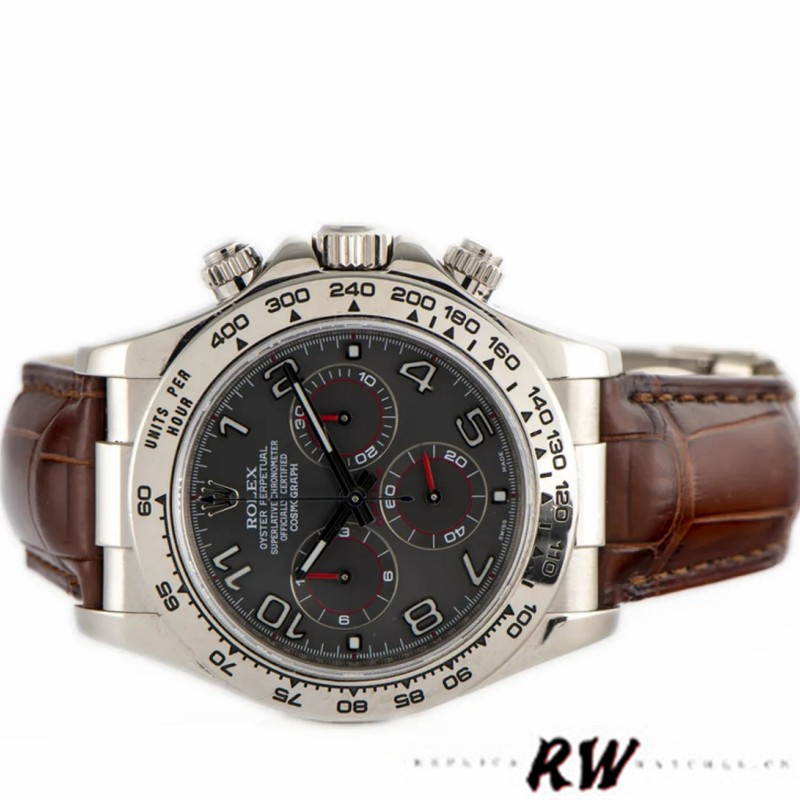 Rolex Daytona 116519 White Gold Grey Dial 40mm Mens Replica Watch