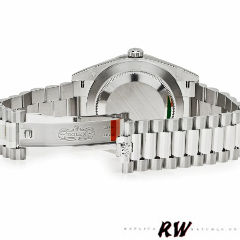 Rolex Day-Date 228396TBR Blue Dial Platinum Diamond Bezel 40mm Mens Replica Watch